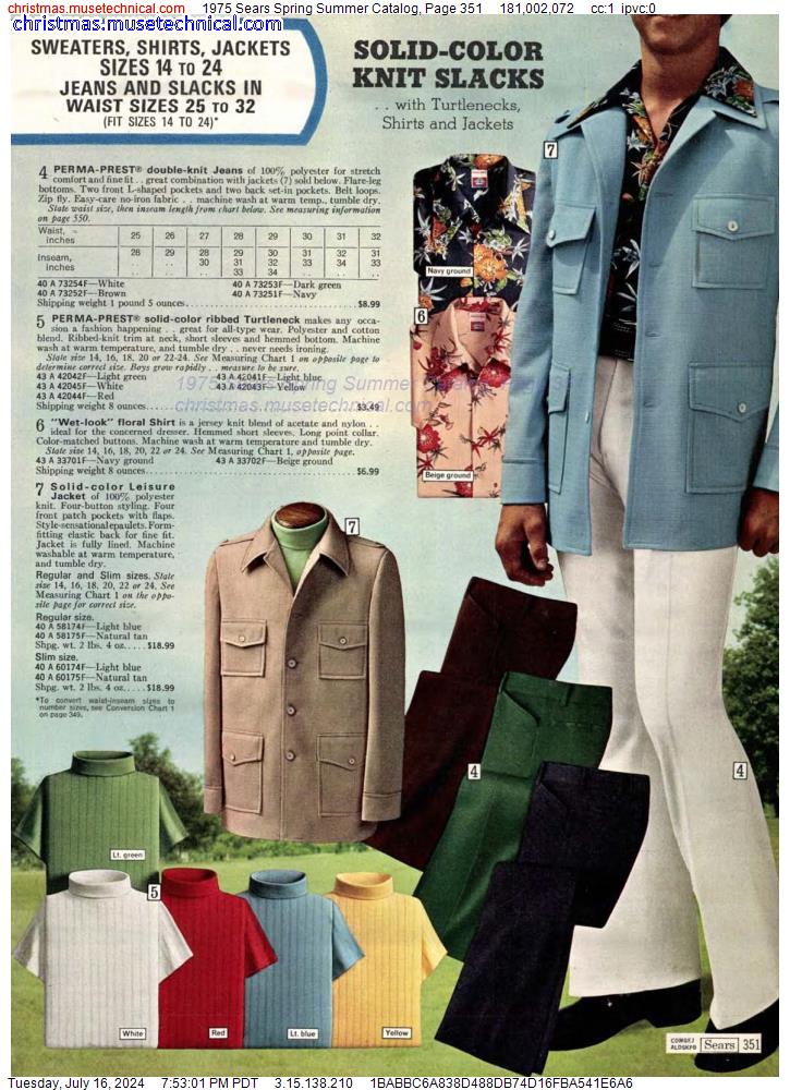 1975 Sears Spring Summer Catalog, Page 351