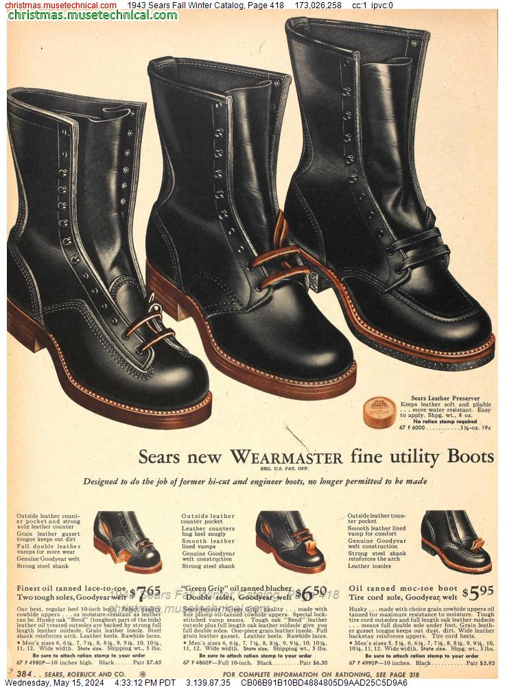 1943 Sears Fall Winter Catalog, Page 418