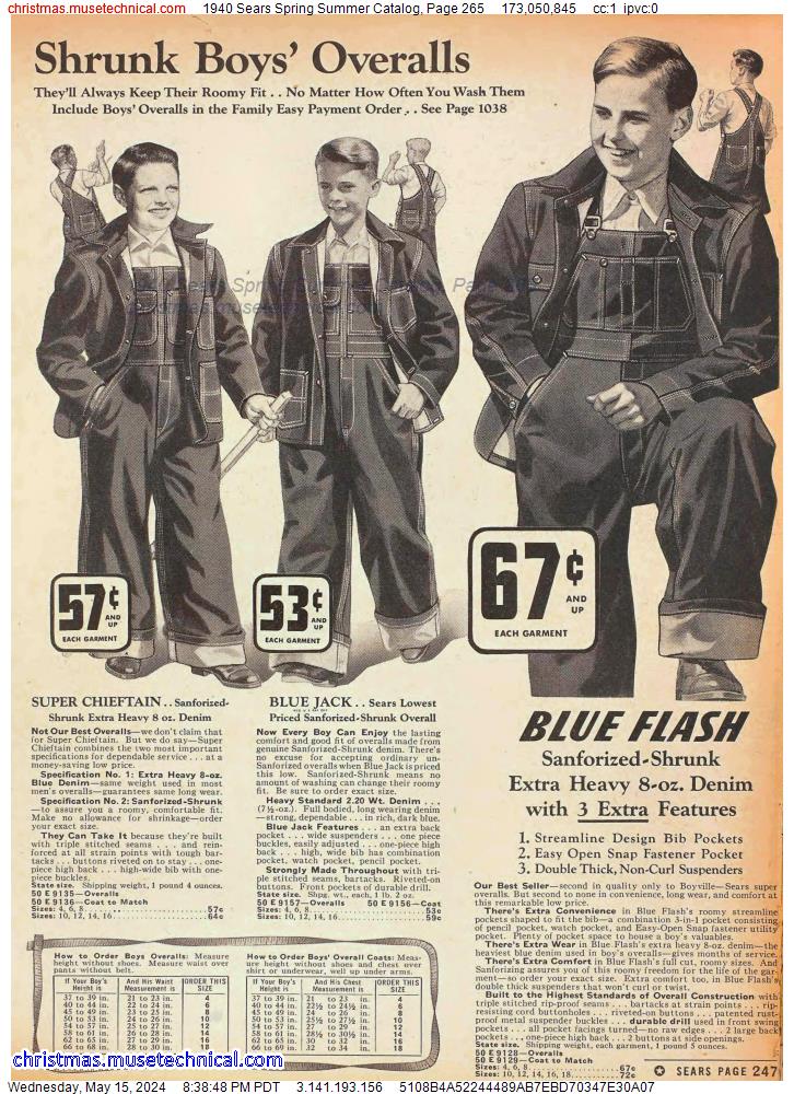 1940 Sears Spring Summer Catalog, Page 265
