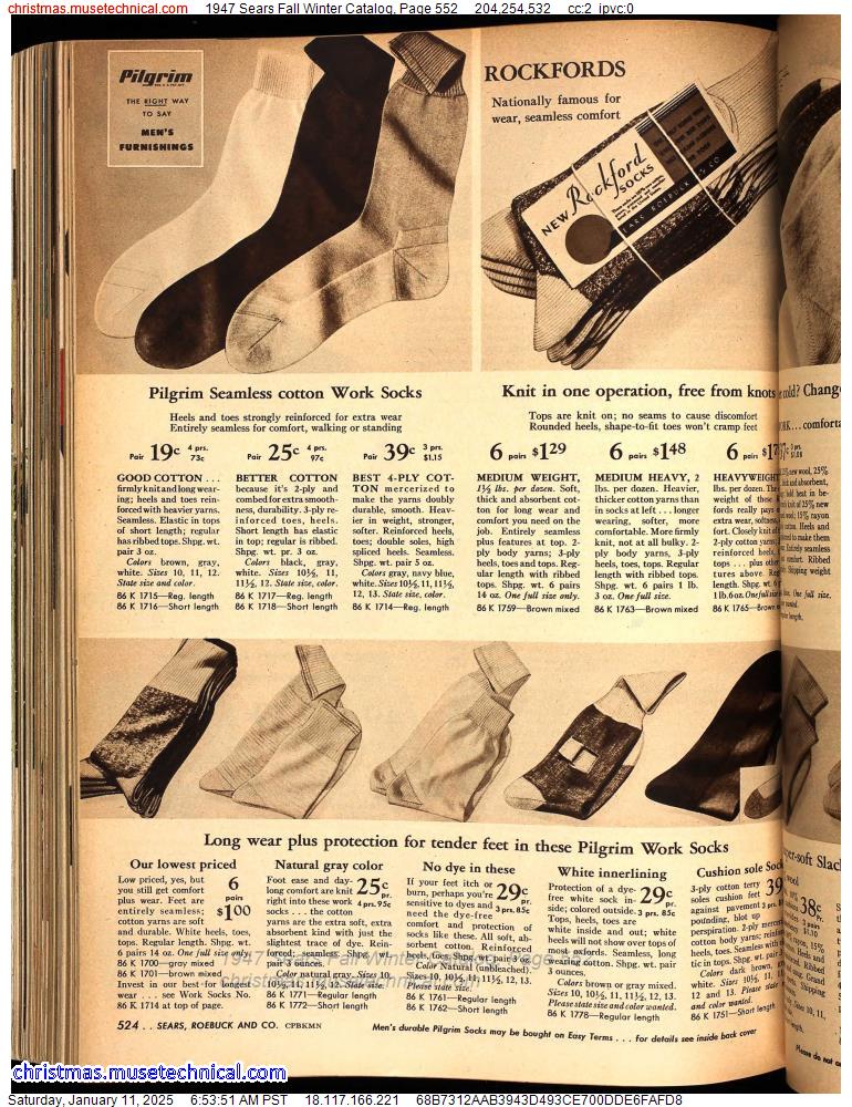 1947 Sears Fall Winter Catalog, Page 552