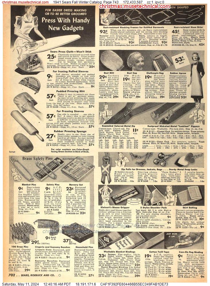 1941 Sears Fall Winter Catalog, Page 743