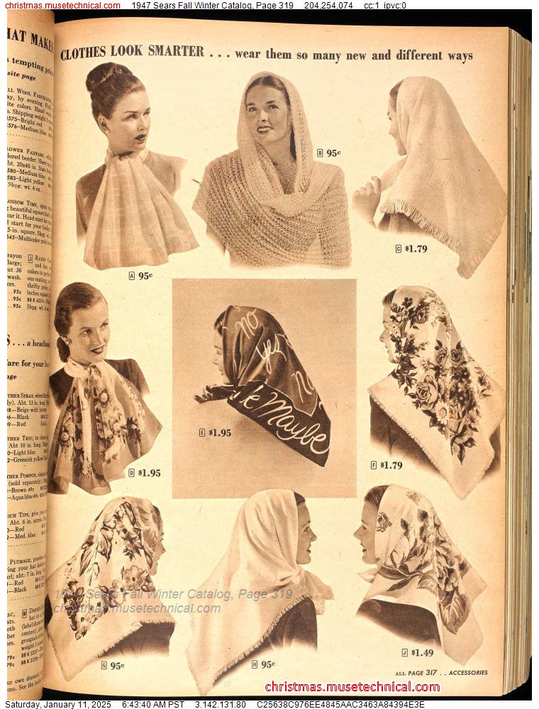 1947 Sears Fall Winter Catalog, Page 319