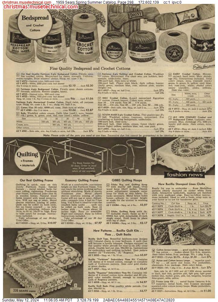 1959 Sears Spring Summer Catalog, Page 298