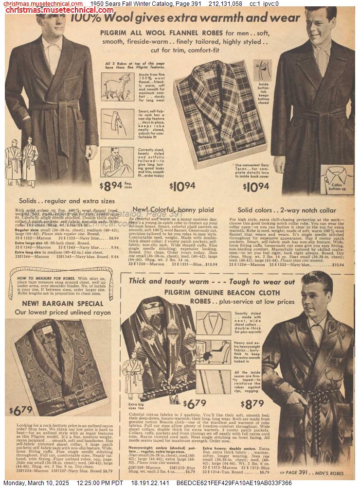 1950 Sears Fall Winter Catalog, Page 391