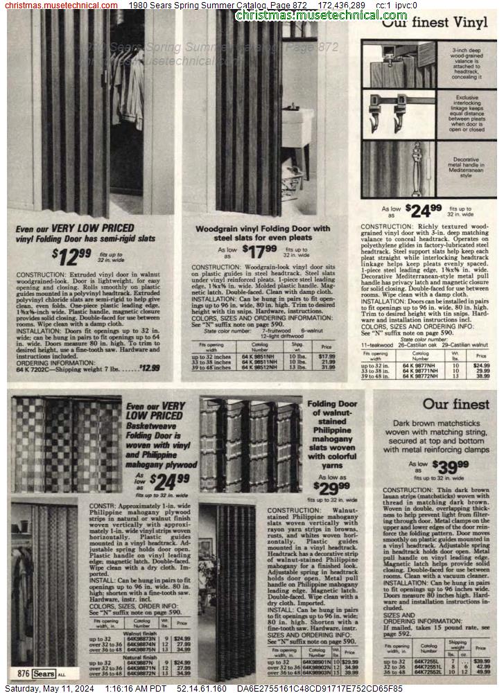 1980 Sears Spring Summer Catalog, Page 872