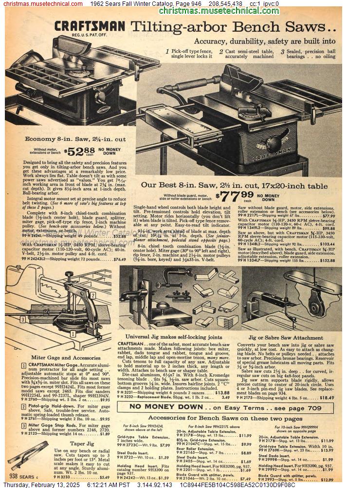 1962 Sears Fall Winter Catalog, Page 946