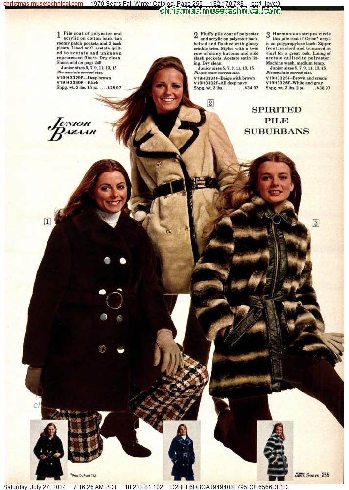 1970 Sears Fall Winter Catalog, Page 255