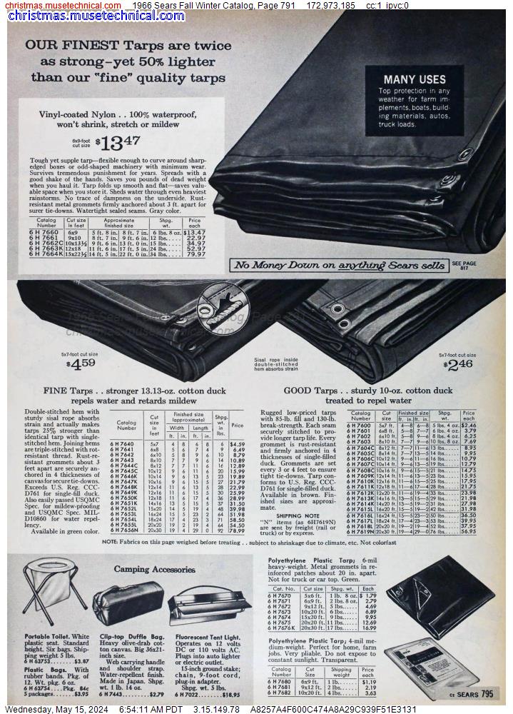 1966 Sears Fall Winter Catalog, Page 791