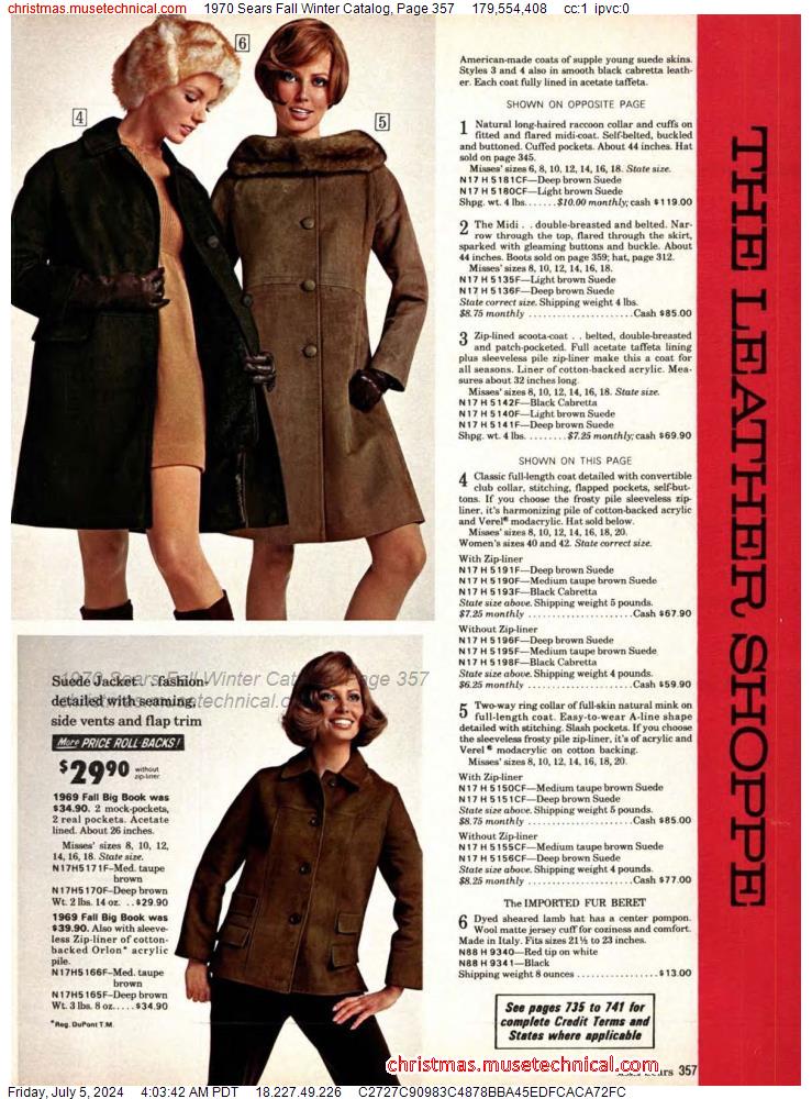 1970 Sears Fall Winter Catalog, Page 357