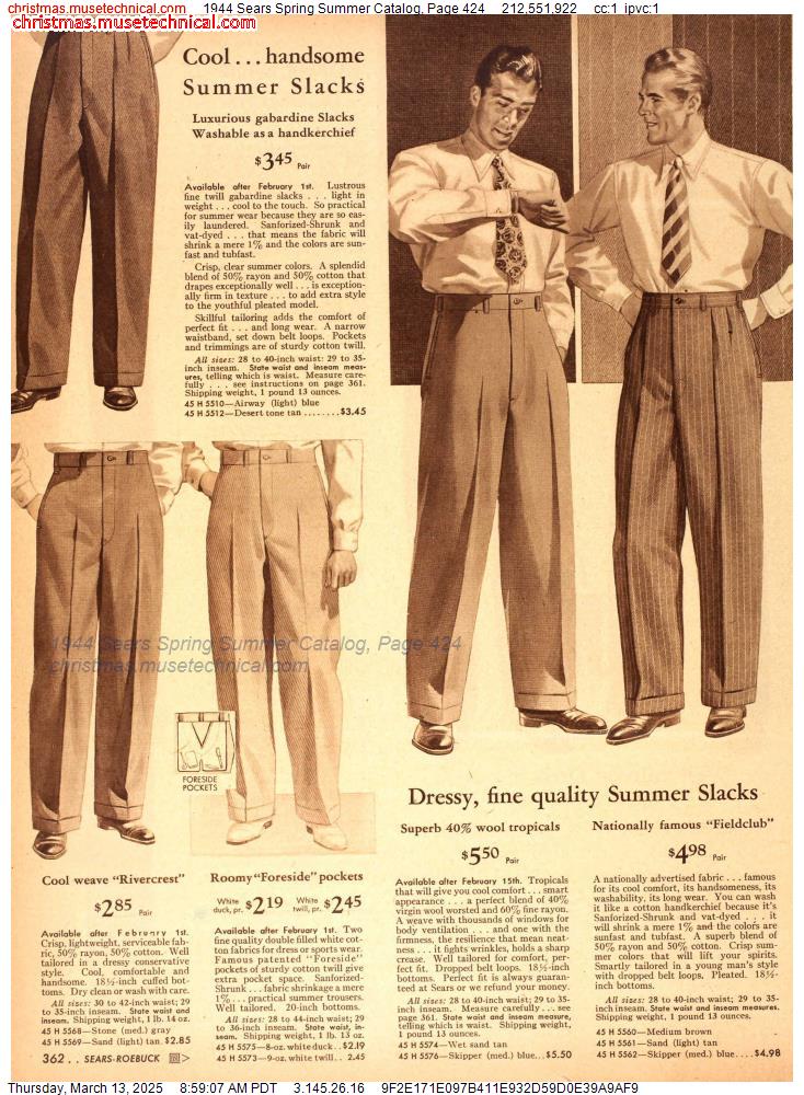 1944 Sears Spring Summer Catalog, Page 424