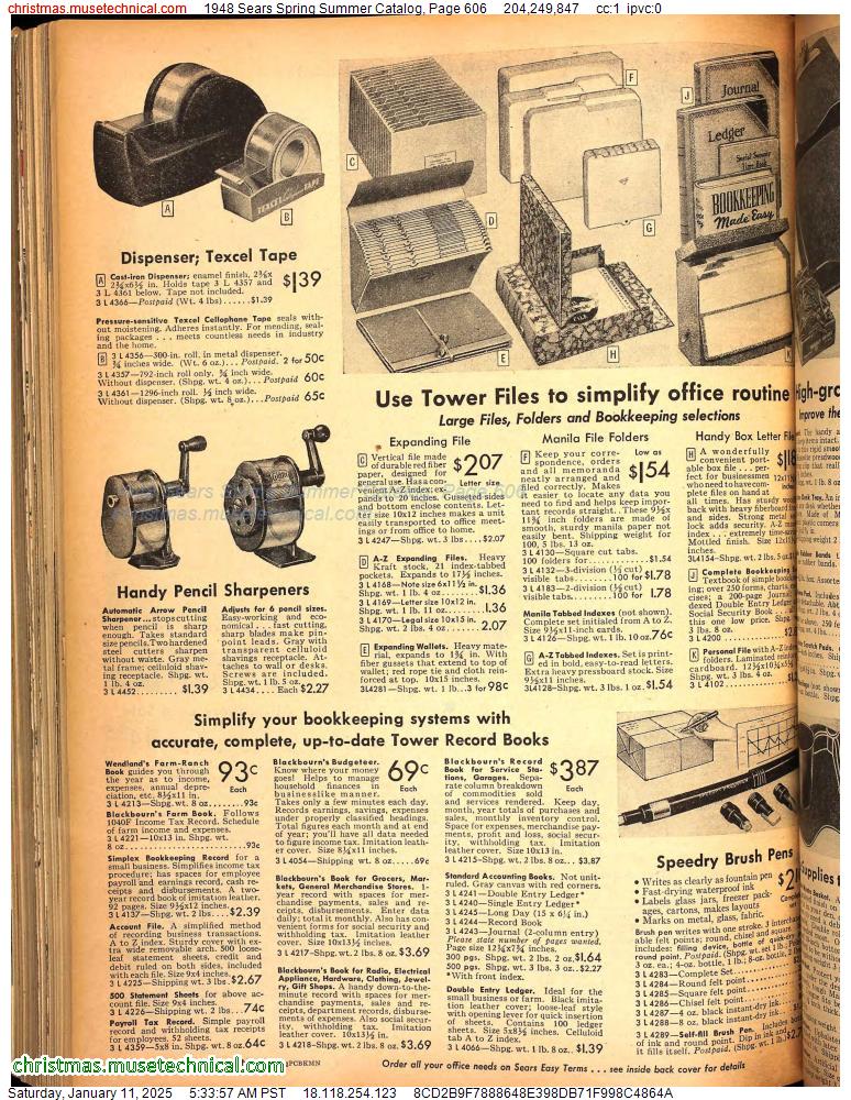 1948 Sears Spring Summer Catalog, Page 606