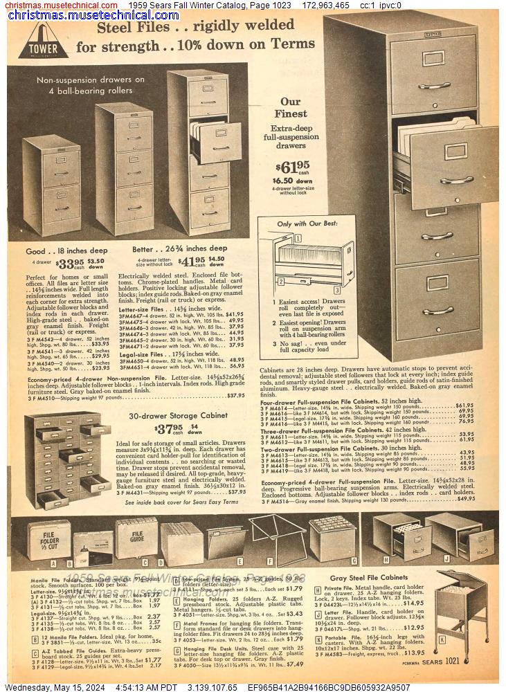 1959 Sears Fall Winter Catalog, Page 1023