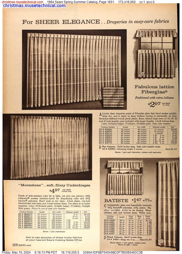 1964 Sears Spring Summer Catalog, Page 1651
