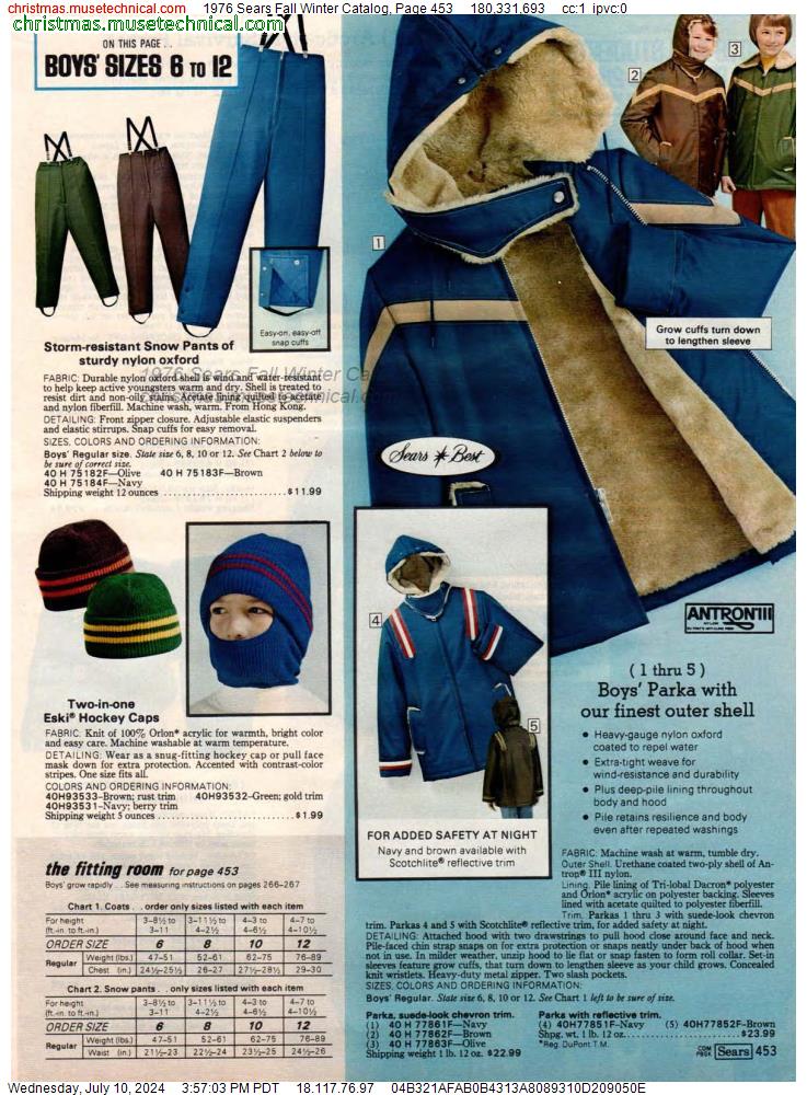 1976 Sears Fall Winter Catalog, Page 453