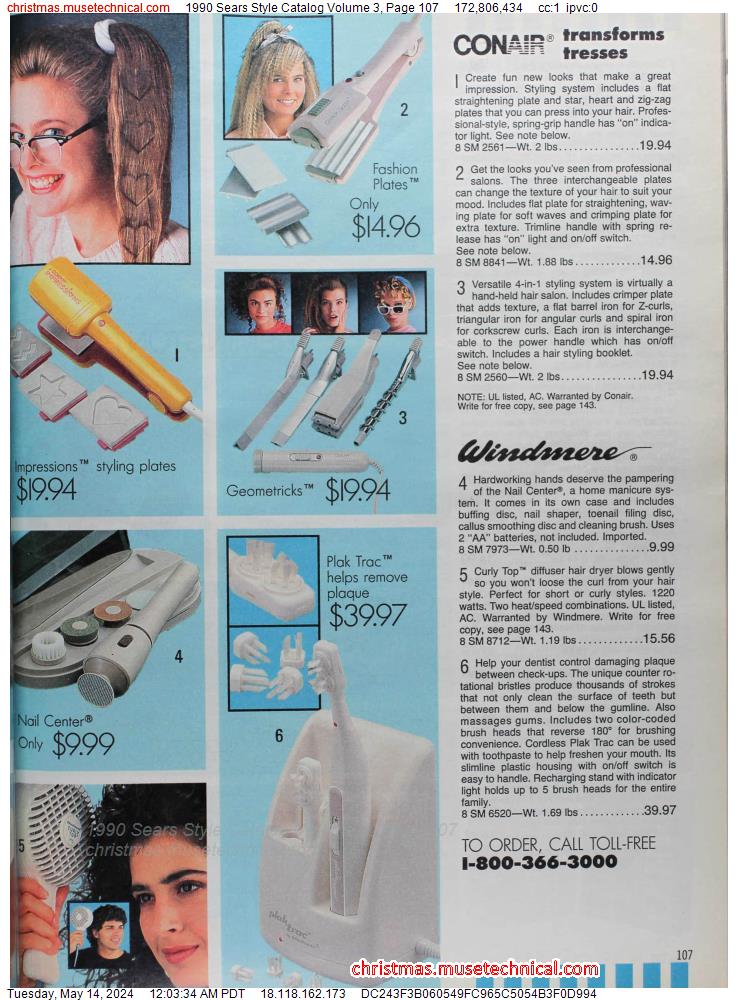 1990 Sears Style Catalog Volume 3, Page 107