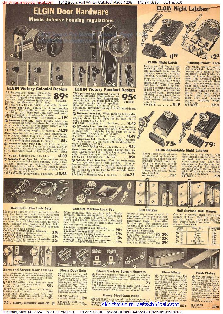 1942 Sears Fall Winter Catalog, Page 1205