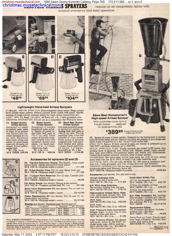 1980 Sears Spring Summer Catalog, Page 769