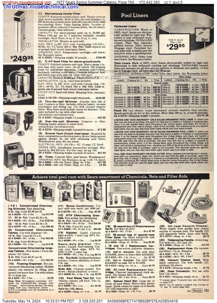 1977 Sears Spring Summer Catalog, Page 765