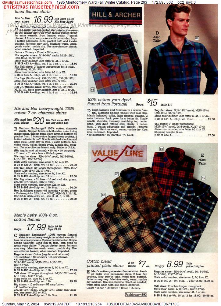 1985 Montgomery Ward Fall Winter Catalog, Page 293