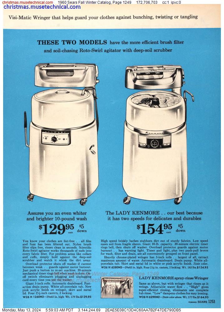 1960 Sears Fall Winter Catalog, Page 1249