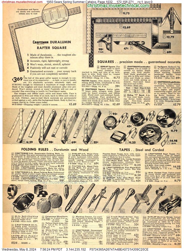 1950 Sears Spring Summer Catalog, Page 1032