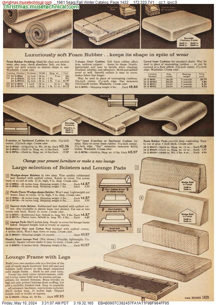 1961 Sears Fall Winter Catalog, Page 1422