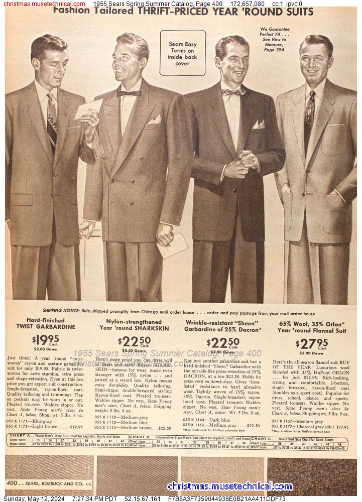 1955 Sears Spring Summer Catalog, Page 400