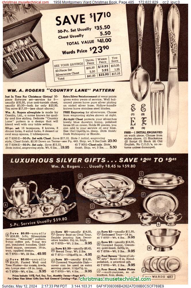 1958 Montgomery Ward Christmas Book, Page 485