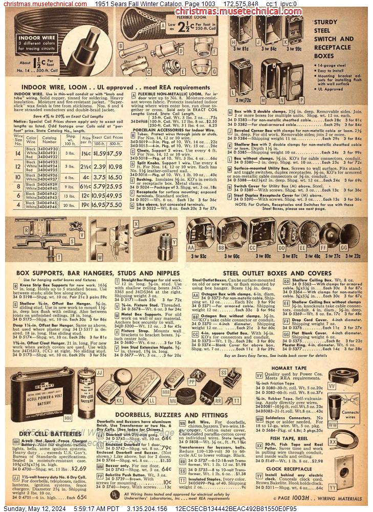 1951 Sears Fall Winter Catalog, Page 1003
