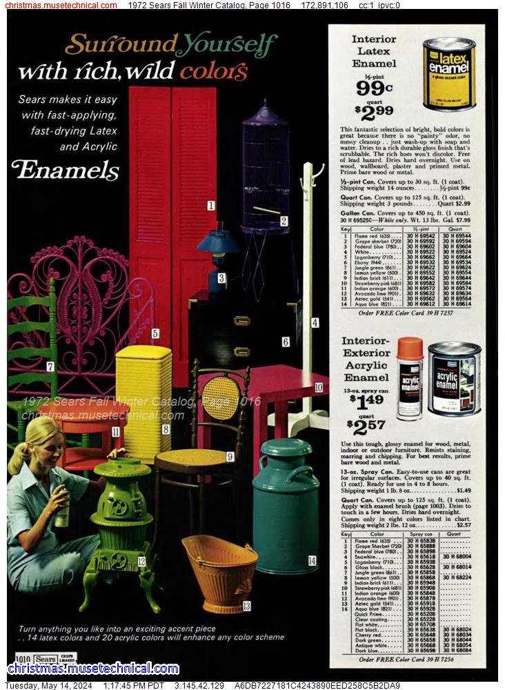 1972 Sears Fall Winter Catalog, Page 1016