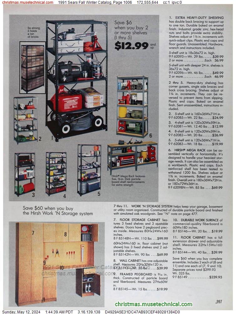 1991 Sears Fall Winter Catalog, Page 1006