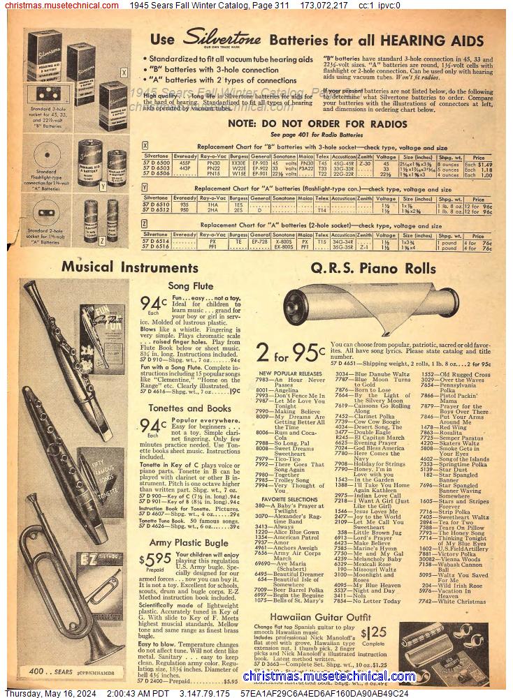 1945 Sears Fall Winter Catalog, Page 311
