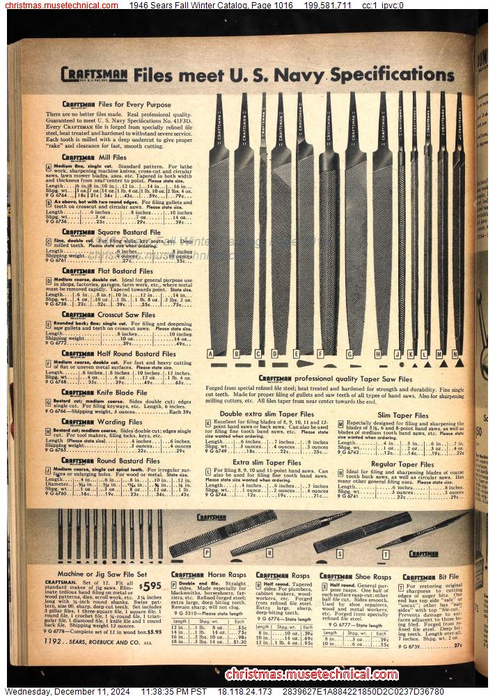 1946 Sears Fall Winter Catalog, Page 1016