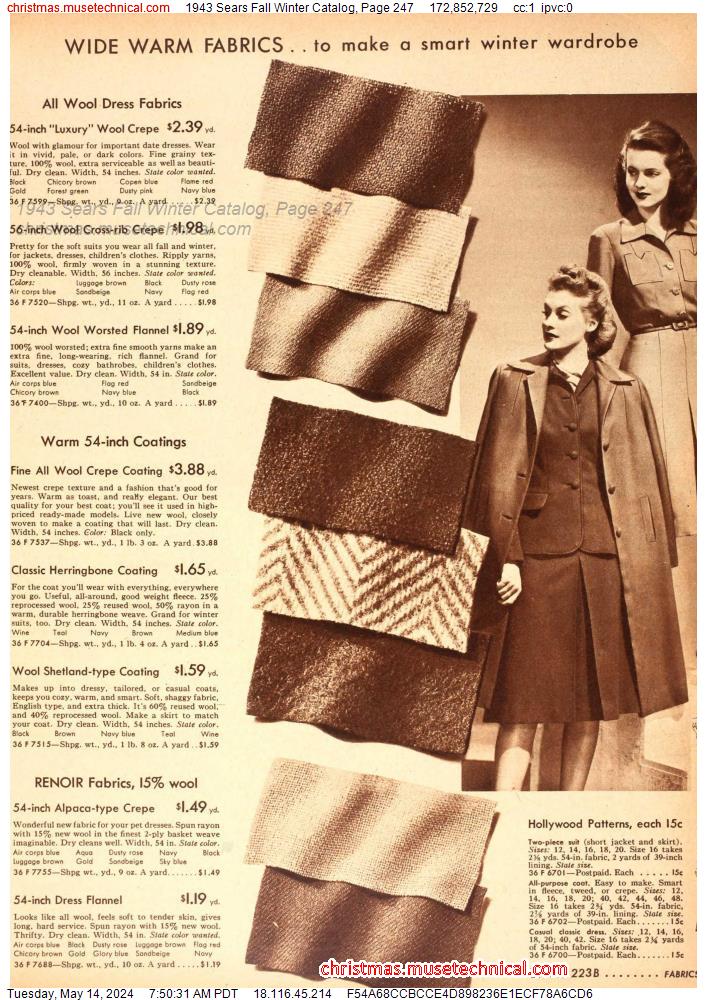 1943 Sears Fall Winter Catalog, Page 247