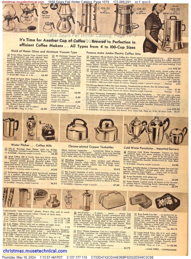 1956 Sears Fall Winter Catalog, Page 1079