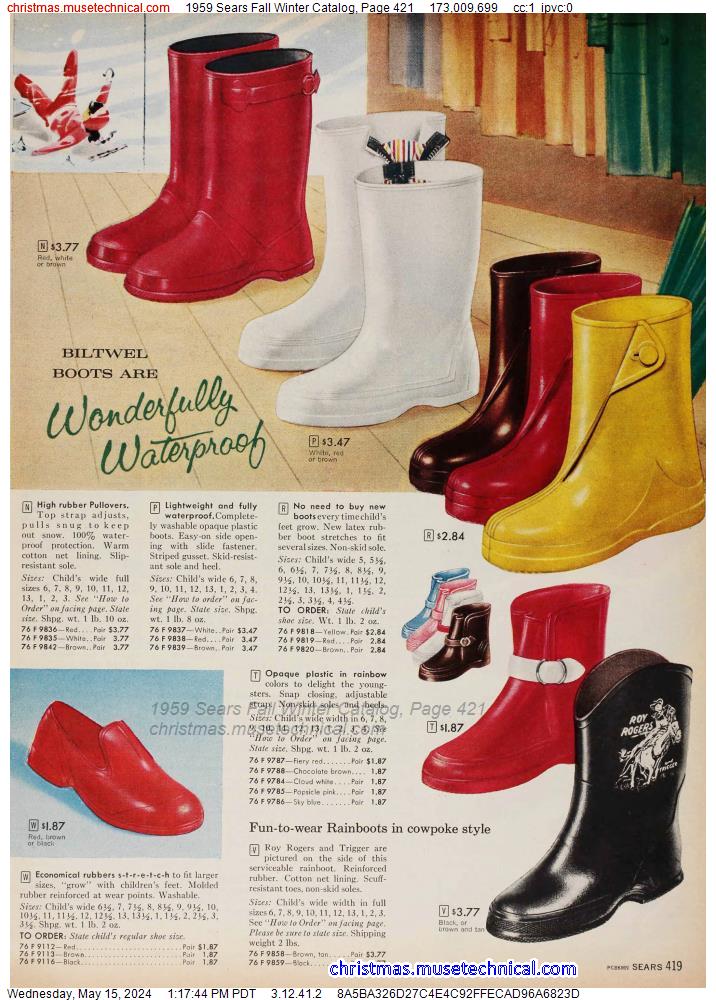 1959 Sears Fall Winter Catalog, Page 421
