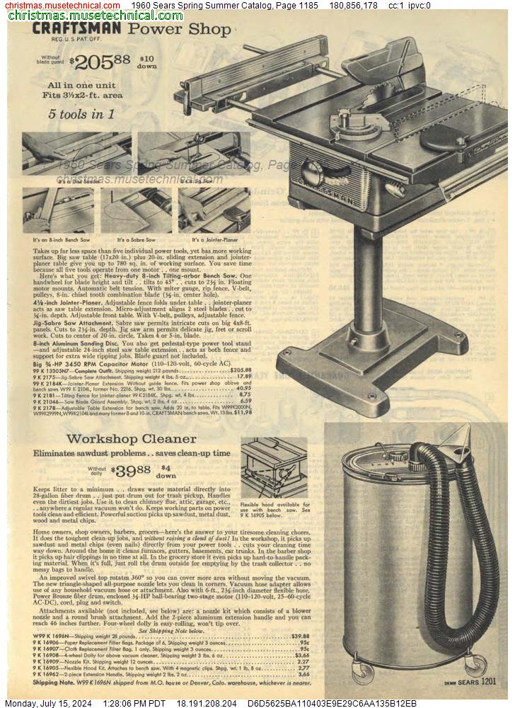 1960 Sears Spring Summer Catalog, Page 1185