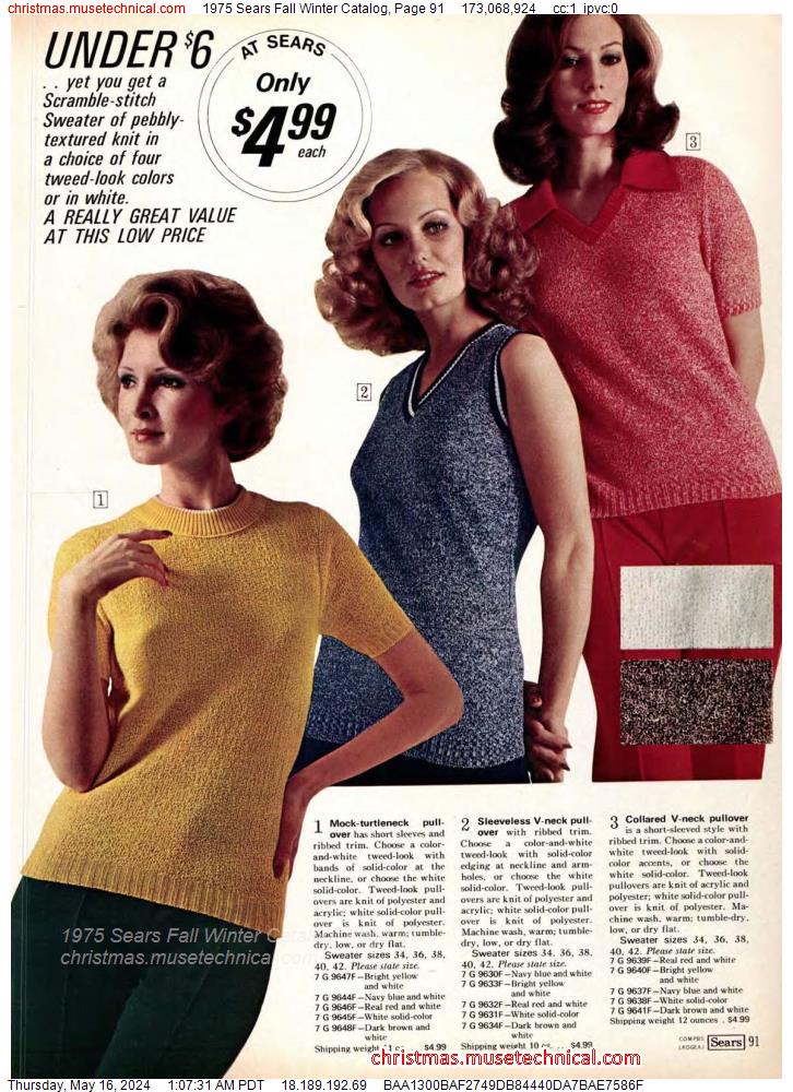 1975 Sears Fall Winter Catalog, Page 91