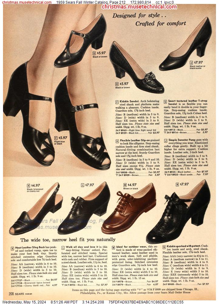 1959 Sears Fall Winter Catalog, Page 212