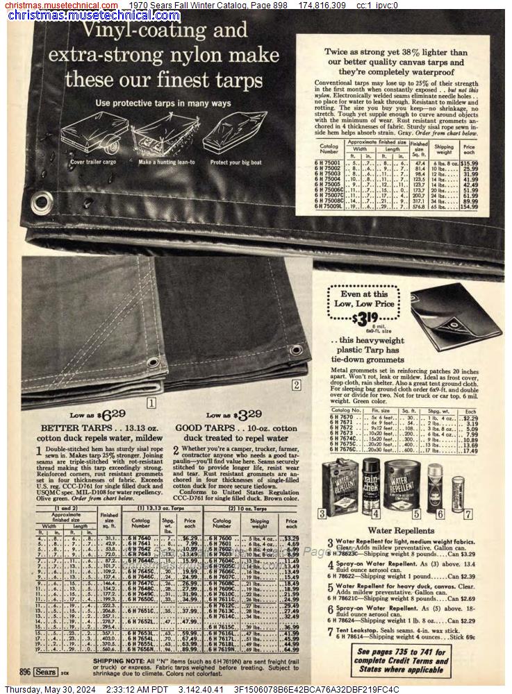 1970 Sears Fall Winter Catalog, Page 898