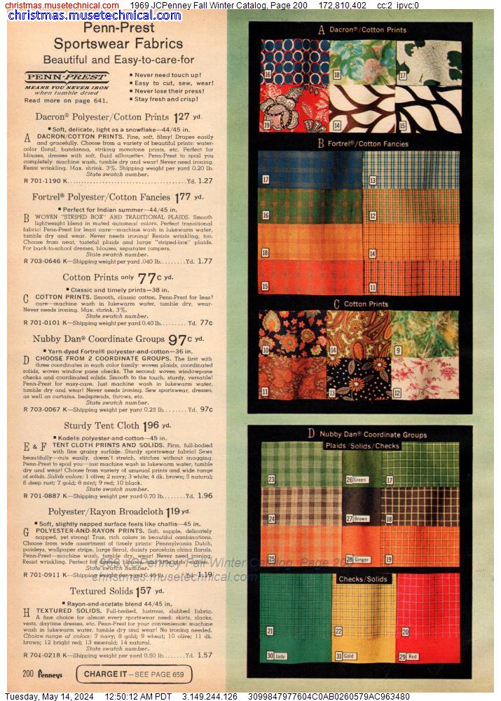 1969 JCPenney Fall Winter Catalog, Page 200