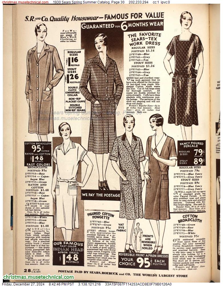 1930 Sears Spring Summer Catalog, Page 30