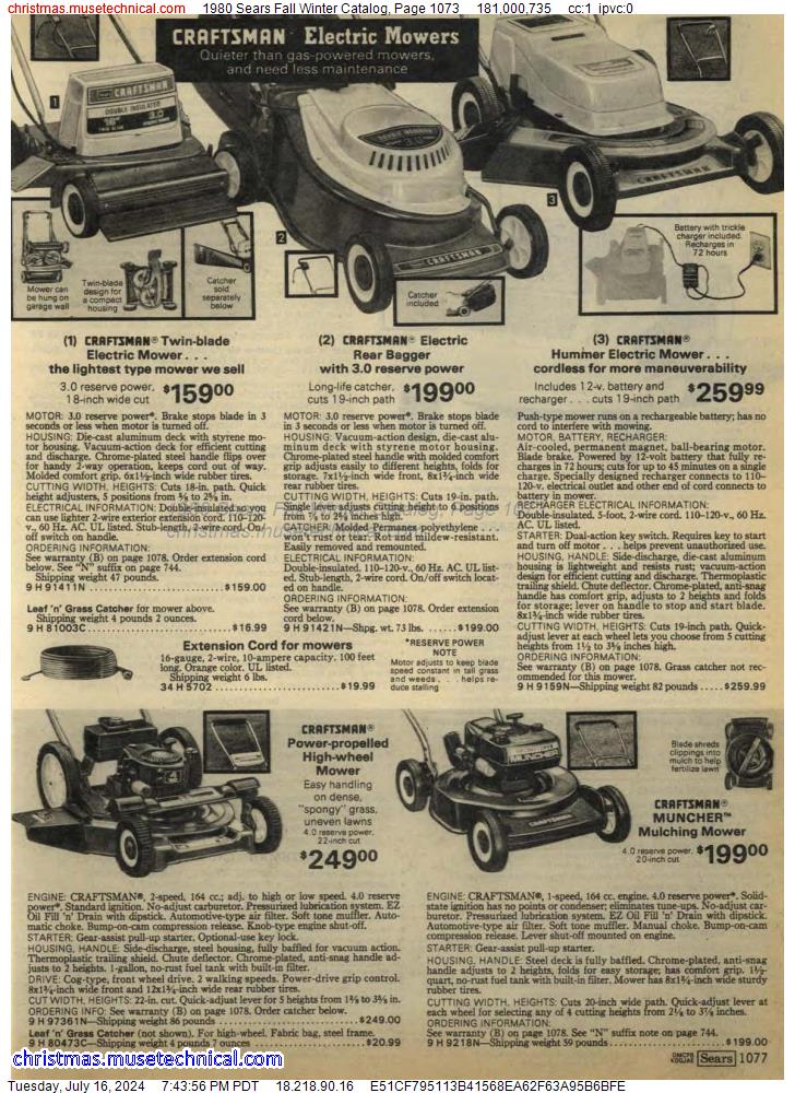 1980 Sears Fall Winter Catalog, Page 1073