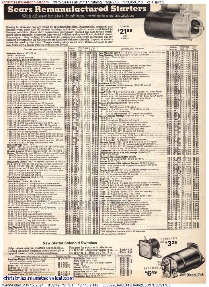 1975 Sears Fall Winter Catalog, Page 745