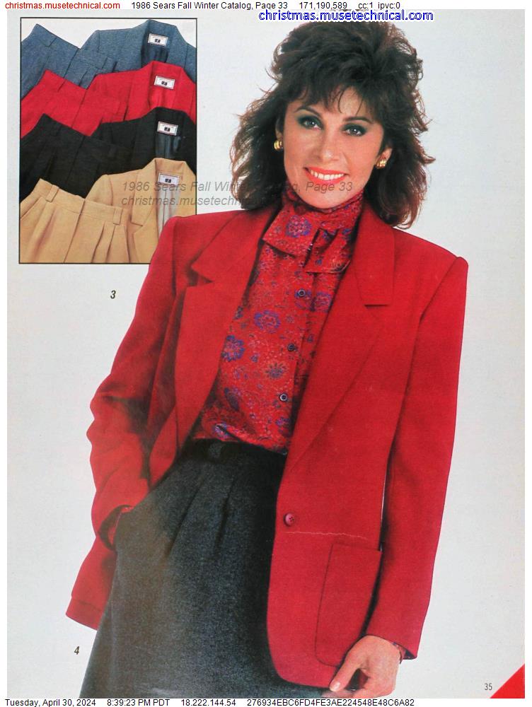 1986 Sears Fall Winter Catalog, Page 33