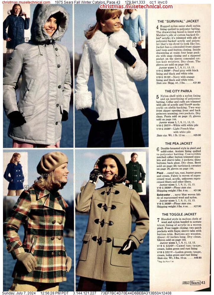 1975 Sears Fall Winter Catalog, Page 43