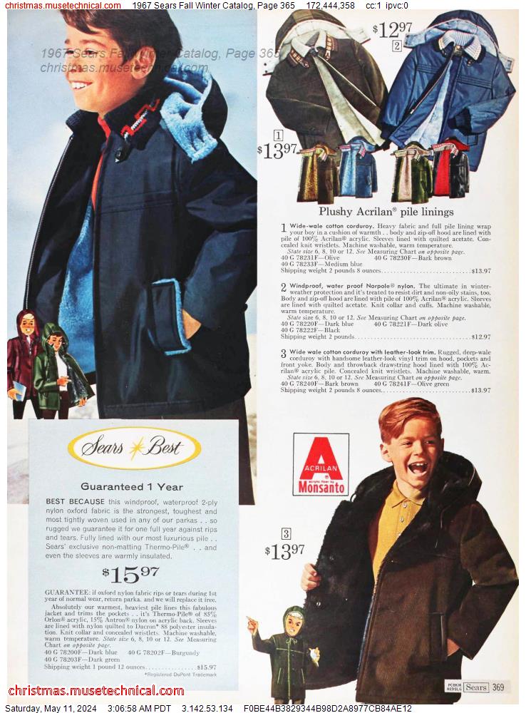 1967 Sears Fall Winter Catalog, Page 365
