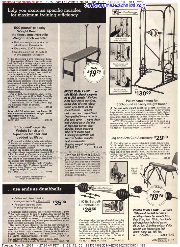 1975 Sears Fall Winter Catalog, Page 1197