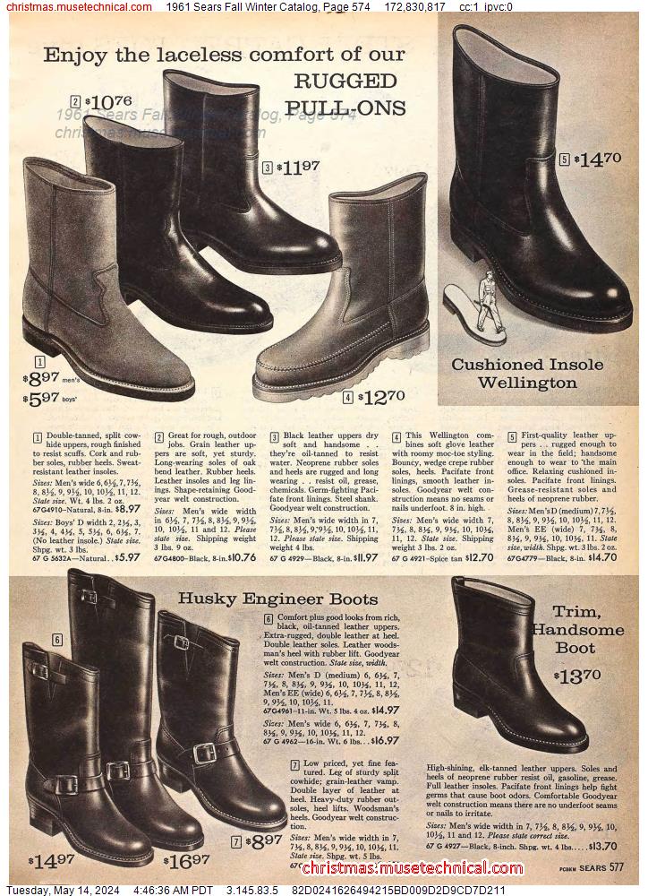 1961 Sears Fall Winter Catalog, Page 574