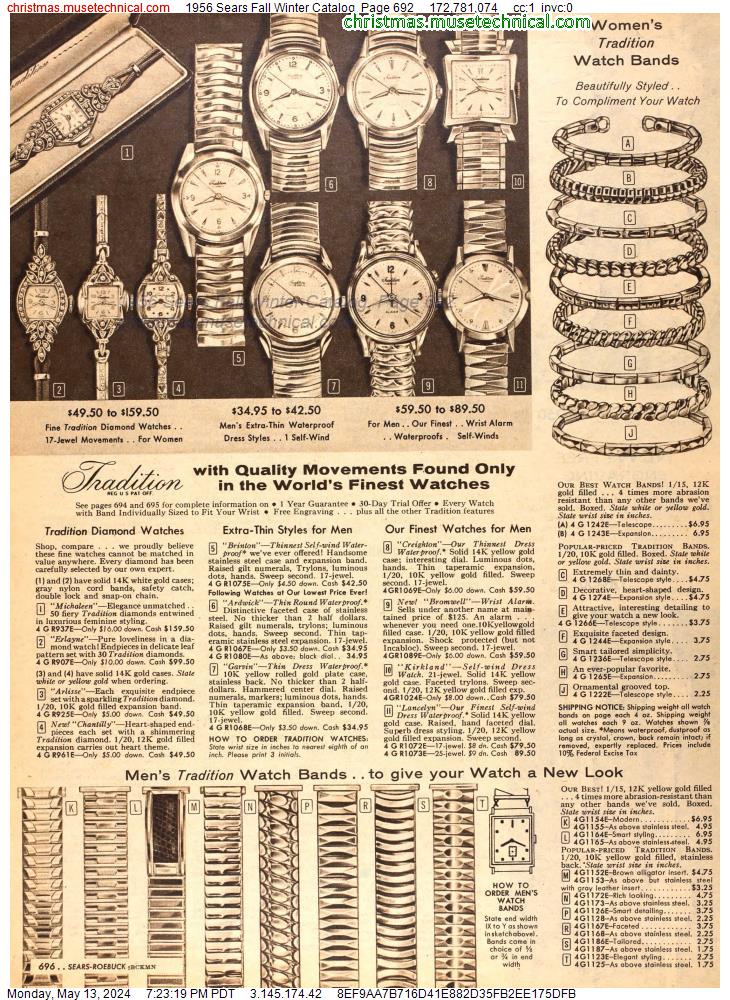 1956 Sears Fall Winter Catalog, Page 692